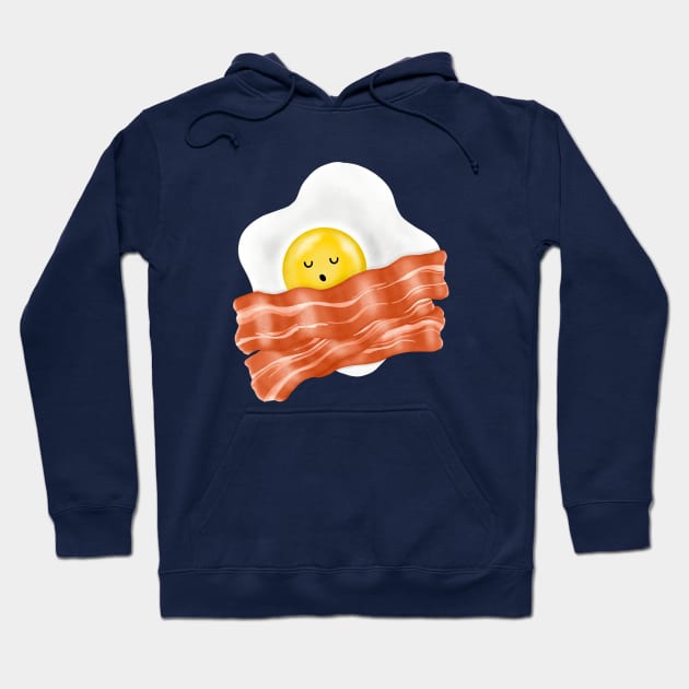 Sleeping Egg on Bacon Blanket Hoodie by mai jimenez